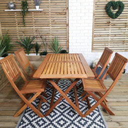 Caziyah Rectangular 5 - Piece 4 - Person 75 Cm L Outdoor Table Set