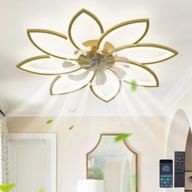 Deira 90cm 7 - Blade Reversible Dimmable LED Ceiling Fan With Remote Control And APP