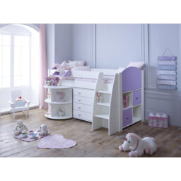 Juliana European Single (90 x 200cm) Mid Sleeper Loft Bed Bed with Built-in-Desk