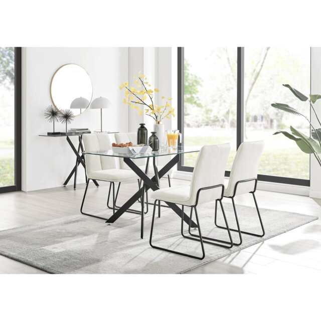 Dining Table Wayfair Clear Chair Lenworth Modern Glass Chrome
