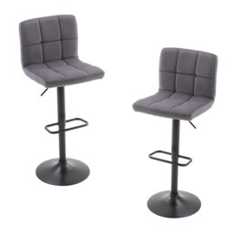 2 Pcs Velvet Upholstery Bar Stools