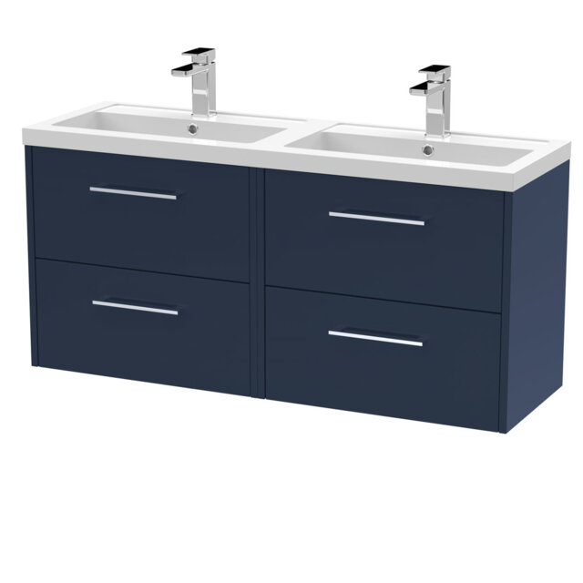 Juno 1205mm Double Bathroom Vanity with Drop In Poly Marble Basin