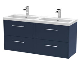 Juno 1205mm Double Bathroom Vanity with Drop In Poly Marble Basin