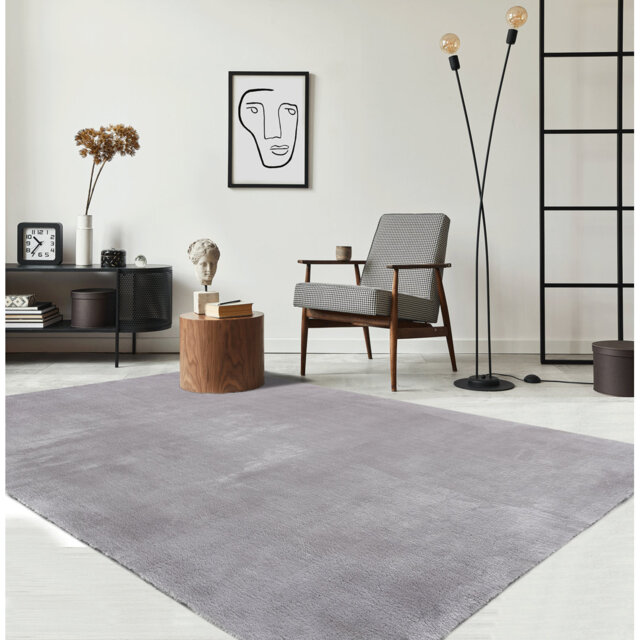 The Carpet Relax - Modern Rug, Fluffy, Short Pile, Non-Slip Underside, Washable up to 30°C, Super-Soft, Fur Look, Grey
