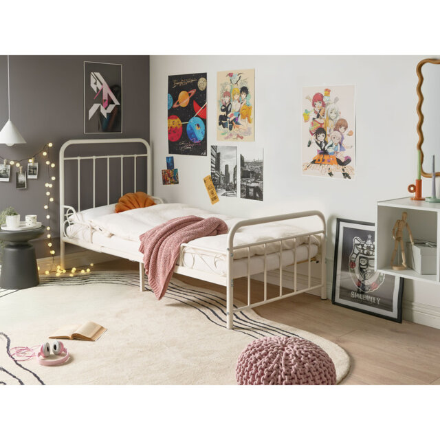 Extendable Kids Bed Metal ANAIS 90 x 200 cm (EU Single) Black
