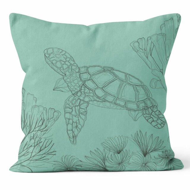 Sketch Turtle - Funky Art Cushion - Echo - House of Turnowsky Cushion