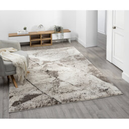 Derel Modern Embossed Contemporary Living Room Area Rug - Slate Design,Mocha
