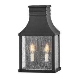 Trevett Matte Black 43.9cm H Clear Glass Outdoor Wall Lantern