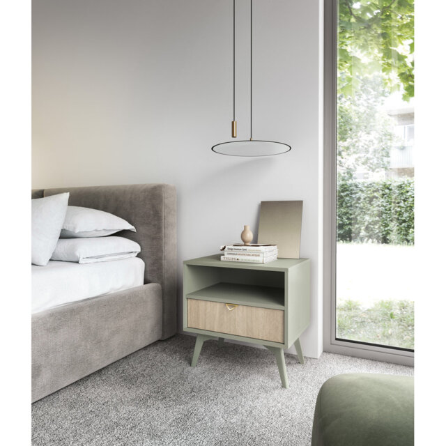 Alcesta  53.9cm W Manufactured Wood Bedside Table