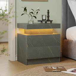 Led Bedside Table With Drawers