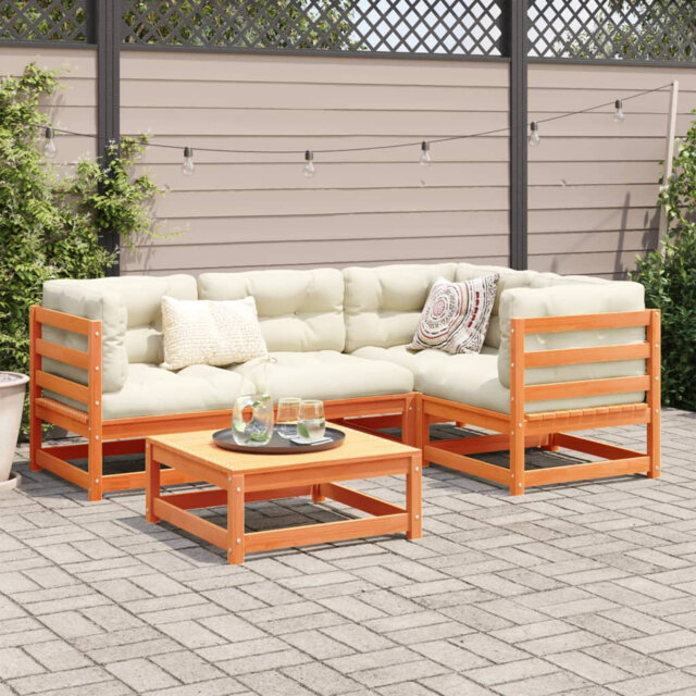 Brayden Studio 5 Piece Garden Sofa Set Impregnated Wood Pine