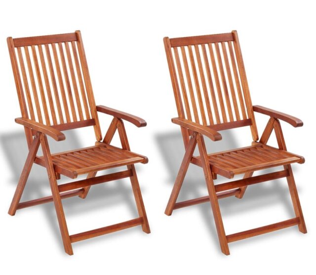 Charmayne Folding Garden Chairs Solid Acacia Wood Brown