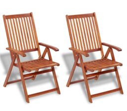 Charmayne Folding Garden Chairs Solid Acacia Wood Brown