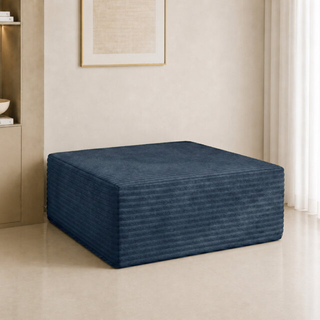 Modular Corduroy 101cm Wide Seating Component Boneless Ottoman
