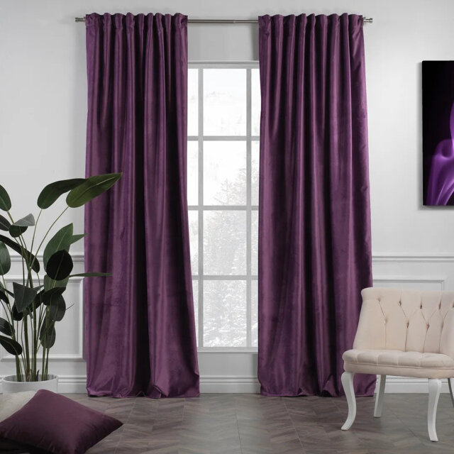 Extra Long & Extra Wide Matte Velvet Curtain Panel