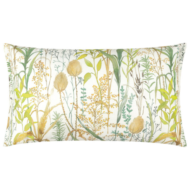Lydiard Indoor / Outdoor Floral Green Rectangular Cushion