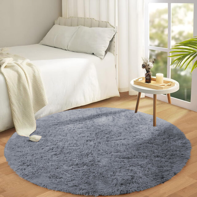 Round Shaggy Area Rug – Ultra-Soft Plush High-Pile Rug For Living Room And Bedroom