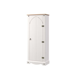 Conti Pantry, cupboard unit, finished with a White and Antique Wax, corona design