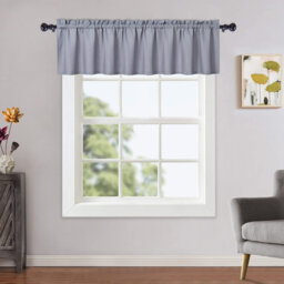 "2-Pack Water-Resistant Kitchen Tier Curtains – Rod Pocket Privacy Cafe Curtains, Linen Textured Short Panels – Natural, 60"" x 15"" for Bathroom, Small"