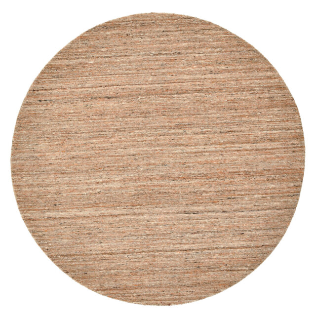 , Ocher Round Pure Solid Colour Hand Woven Hand Loomed Area Rug