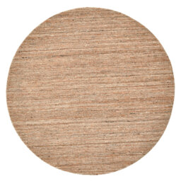 , Ocher Round Pure Solid Colour Hand Woven Hand Loomed Area Rug
