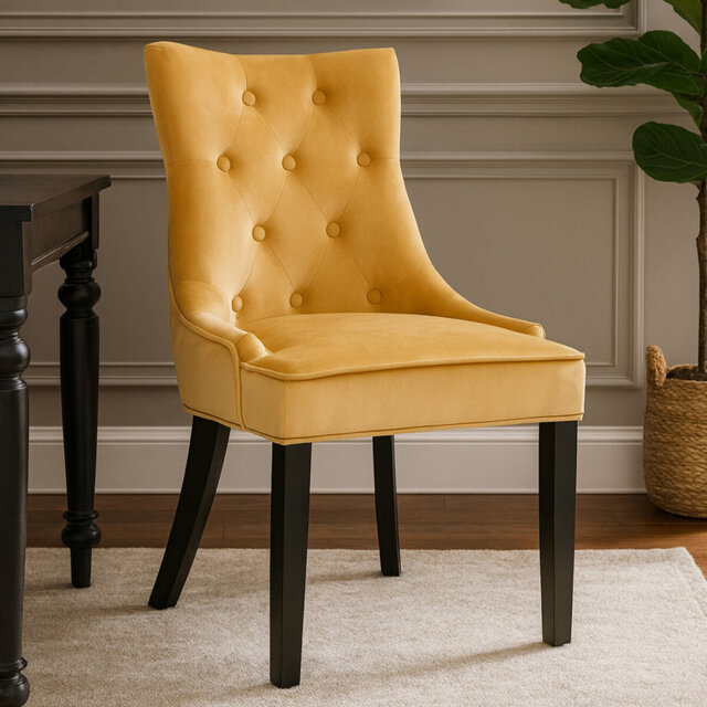 Moultrie 124.46cm H Tufted Polyester Blend Upholstered Side Chair