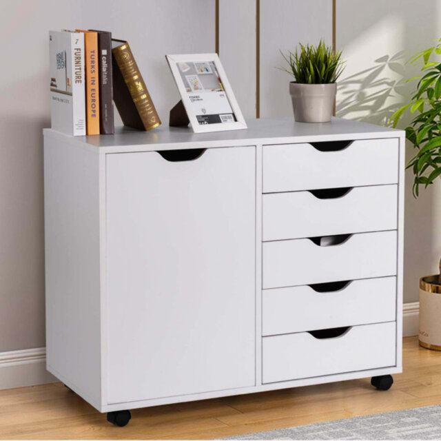 Izmir 79cm Wide 5 -Drawer File Cabinet