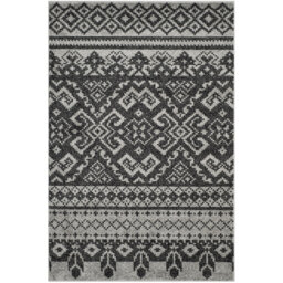 Iddings Hooked Silver/Black Rug