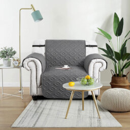 Waterproof Reversible Sofa Cover Quilted Anti-Slip Couch Protector with Adjustable Strap