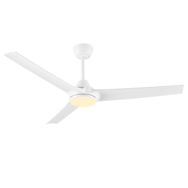 Ceiling Fan With Led Light, 132 Cm Diameter, Matte White, 6 Speed Settings, Dimmable