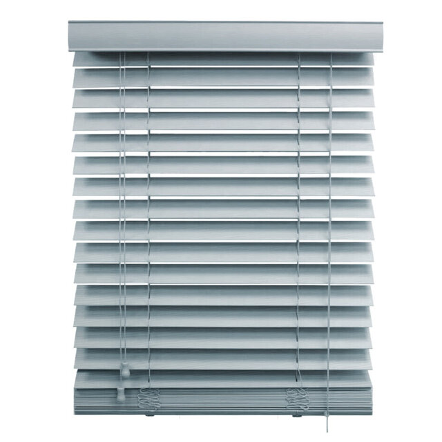 Faux Wood Venetian Blinds, Waterproof Horizontal Slats with Corded Light & Privacy Control, Trim-to-Size Window Blinds