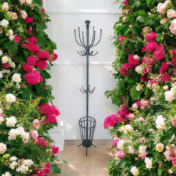 Bramblett Metal Coat Rack - 16 Hook Freestanding Hat and Umbrella Stand for Entryway, Hallway, Bedroom and Office Storage