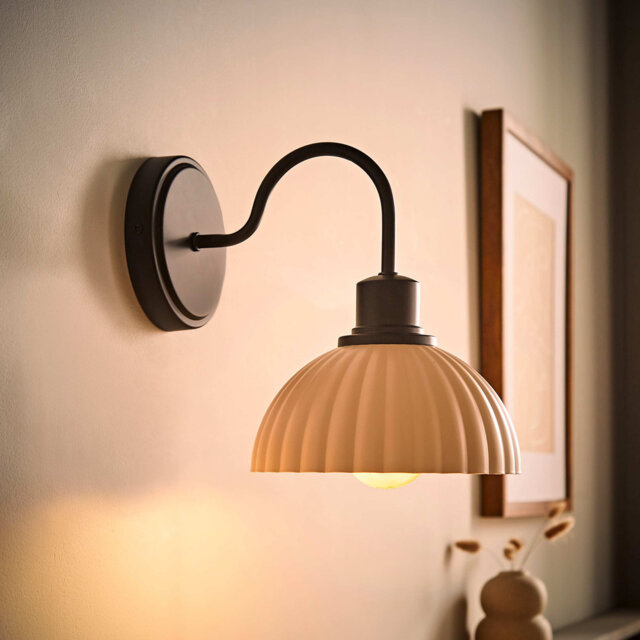 Akshayan Wall Light with Ribbed Dome Shade