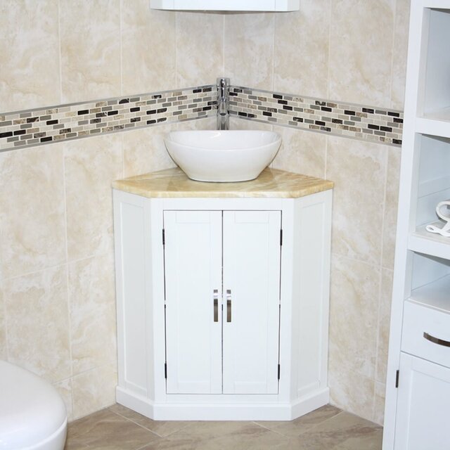 Angelie 550mm Single Bathroom Vanity with Vessel Stone Basin