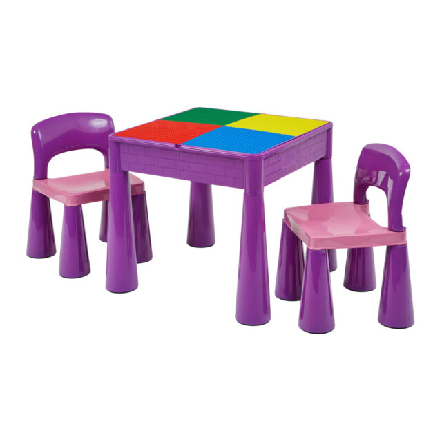 Kids 5-in-1 Activity Table and Two Chairs Set