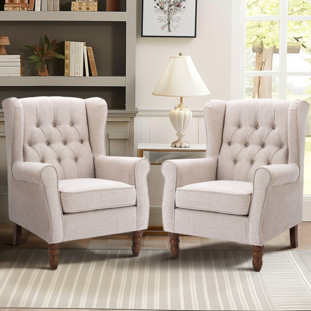 Angiolino Upholstered Button Tufted Small Accent Chair Armchair