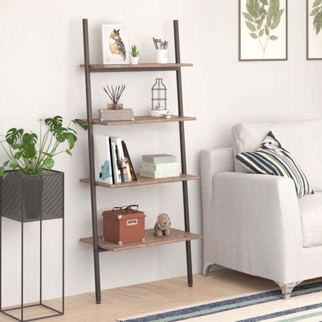 Castorland 150.5cm H x 64cm W Manufactured WoodSteel Ladder Bookcase