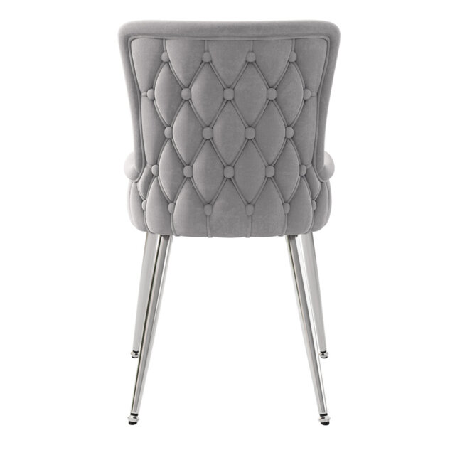Velvet Upholstered Metal Armchair