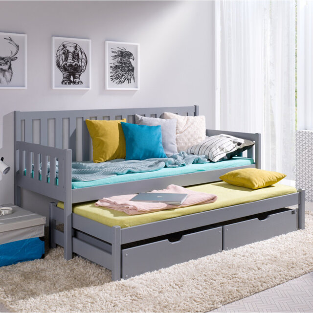 Tennessee Solid Wood Daybed with Trundle and Mattress