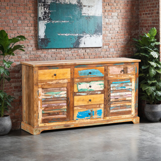 Ranjit 154cm Solid Wood Large Sideboard Drawer For Living Room By Taylors Creative