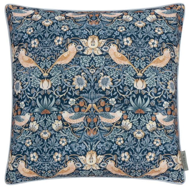 Strawberry Thief Indoor / Outdoor Floral Square Cushion Cover