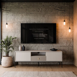 TV Stand MIDNIGHT 154 cm with gold handle