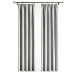 Blackout Curtains Pencil Pleat Thermal Curtains with Solid Colour Gray, 56 x 54 Inch, 2 Panels