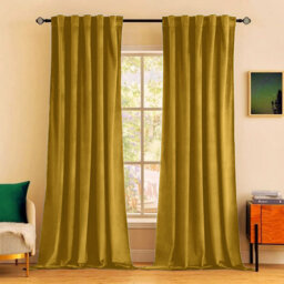 Rumson Crushed Velvet Eyelet Sheer Curtains Pair