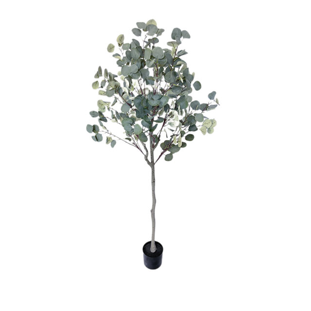 Artificial Eucalyptus Tree 4/5ft Tall, Fake Silver Dollar Leaves Eucalyptus Plants, Faux Silk Eucalyptus Stems With Planter