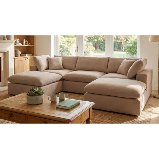 Sahian U-Shaped Modular Corner Sofa