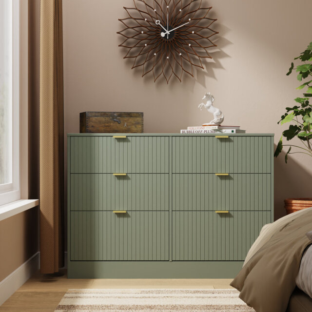 Nashville 6 Drawer Bed Box in White Matt & Vintage Oak (Ready Assembled)