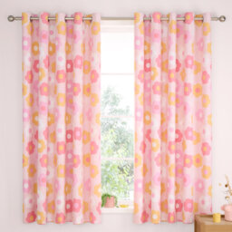 Retro Daisy Fully Reversible Eyelet Curtains