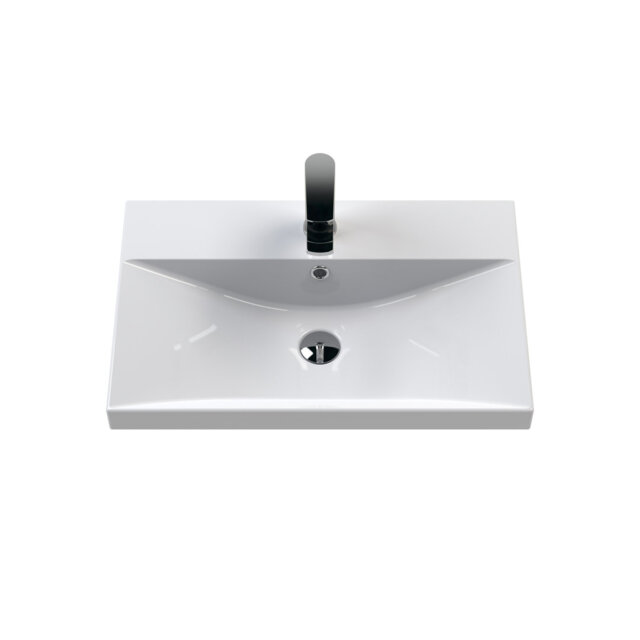 610mm Single Bathroom Vanity with Drop In Vitreous China Basin