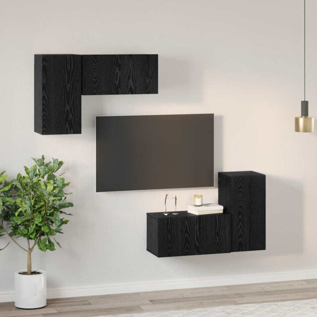 TV Cabinet Set 4 Pcs 60 X 30 X 30 Cm Engineered Wood
